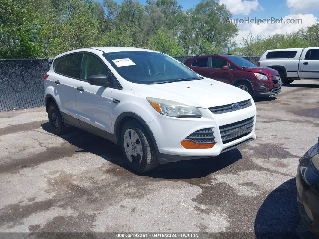 2014 Ford Escape S White vin: 1FMCU0F7XEUB62090