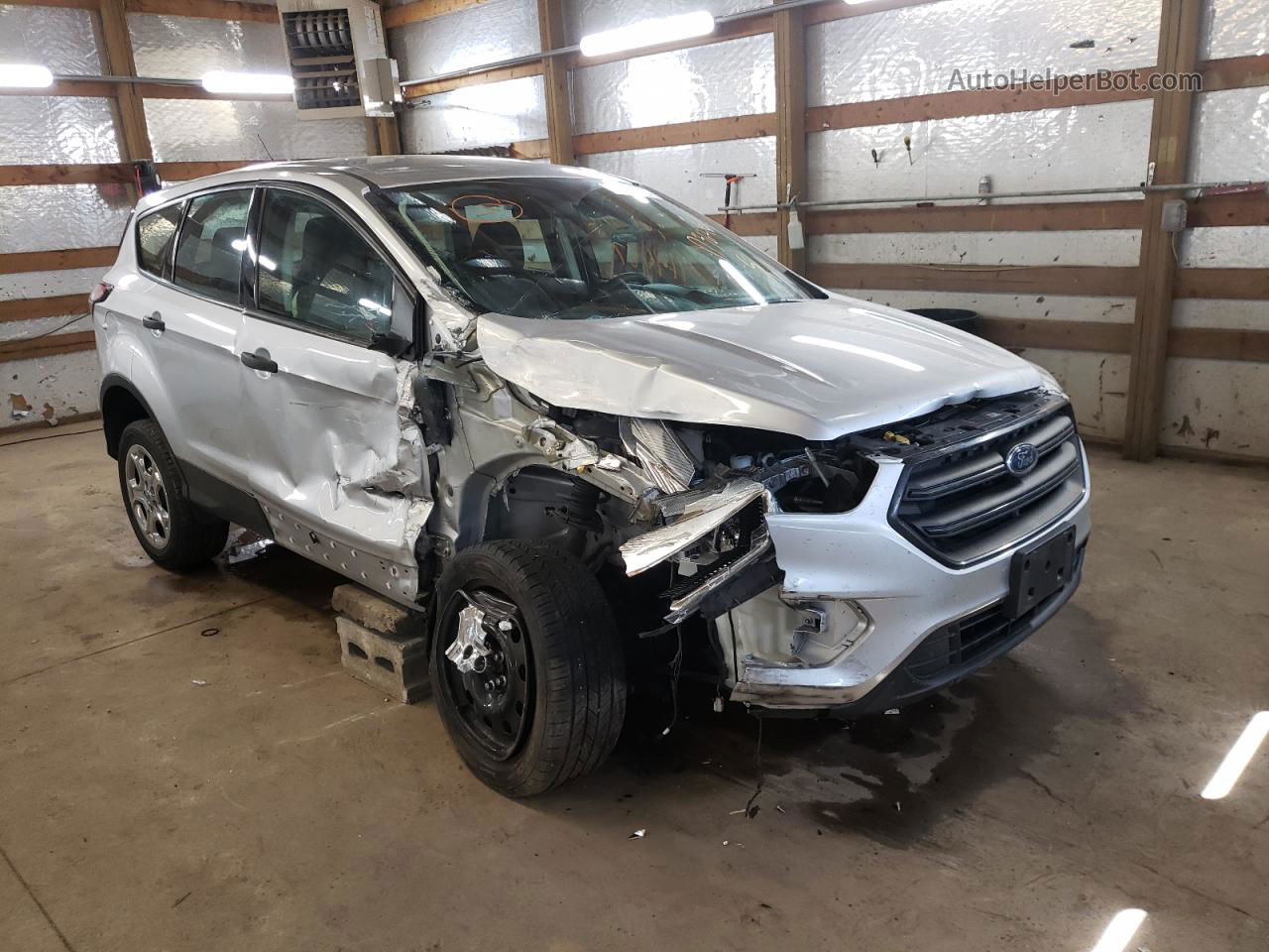 2017 Ford Escape S Silver vin: 1FMCU0F7XHUD36423