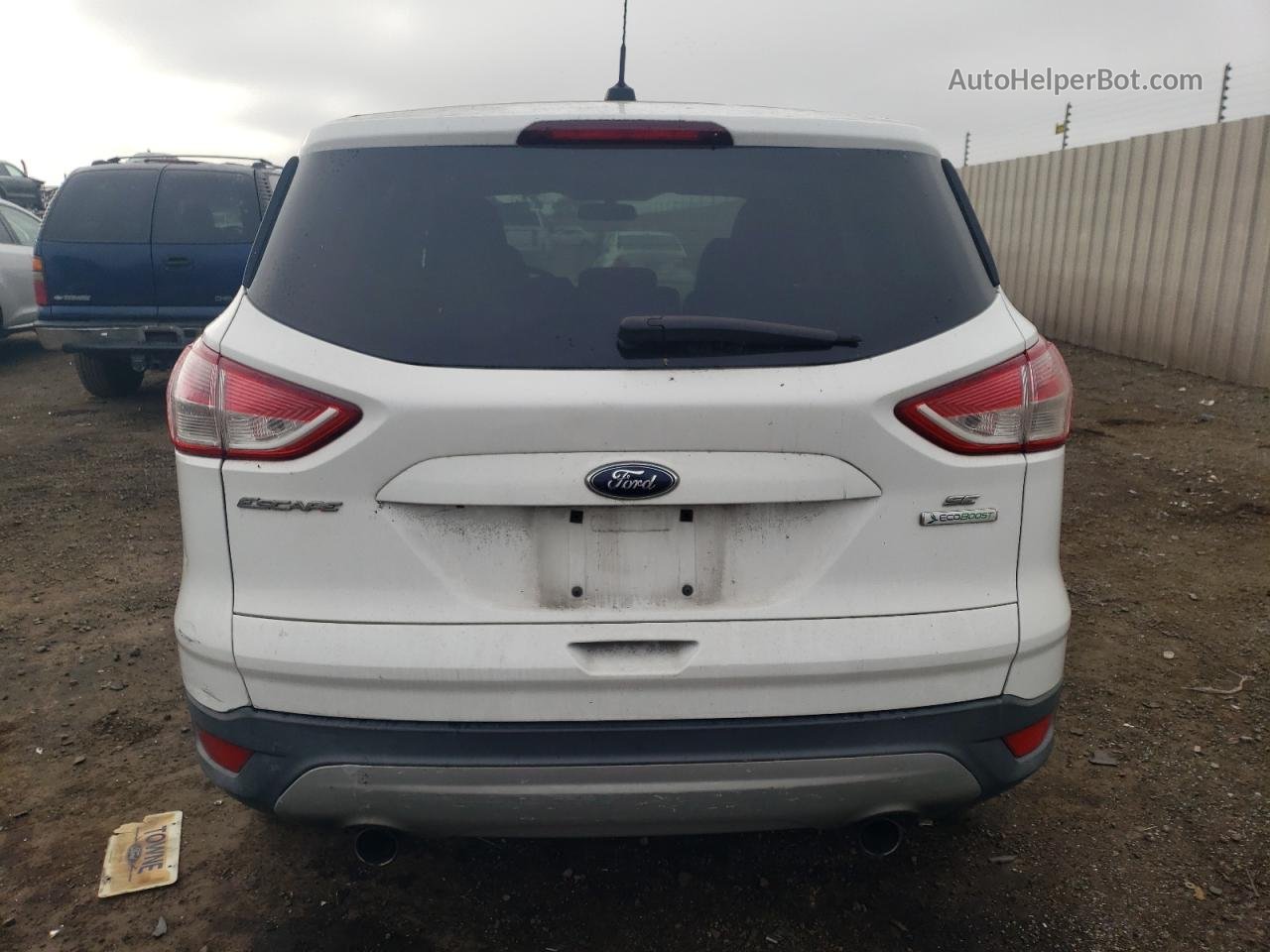 2013 Ford Escape Se White vin: 1FMCU0G90DUD11475