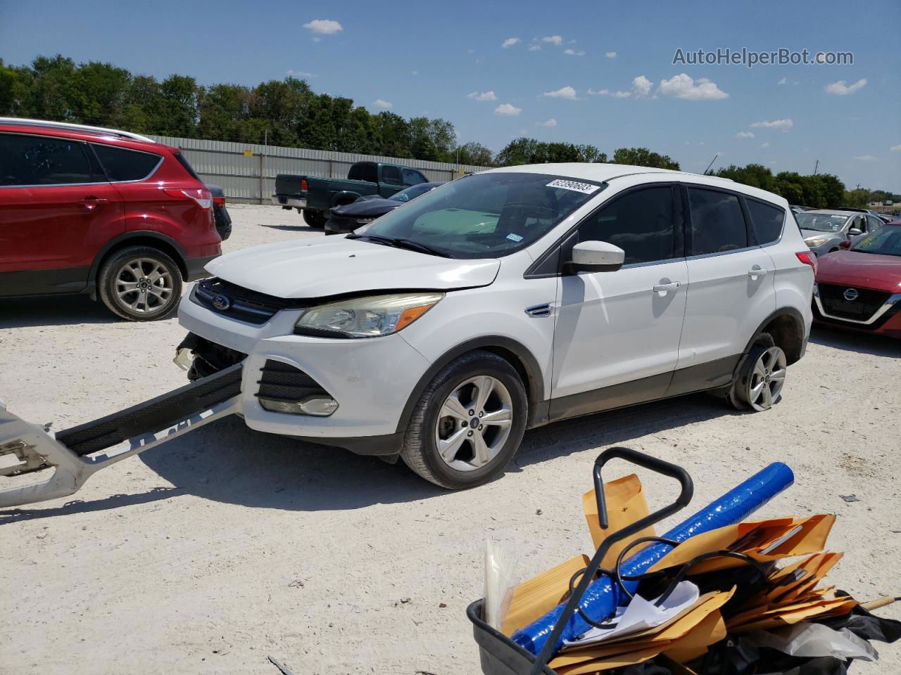 2015 Ford Escape Se White vin: 1FMCU0G96FUA10891