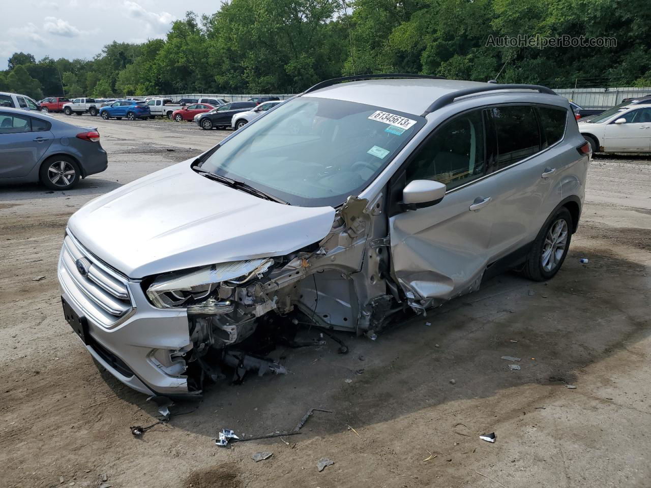 2017 Ford Escape Se Silver vin: 1FMCU0GD2HUE42885