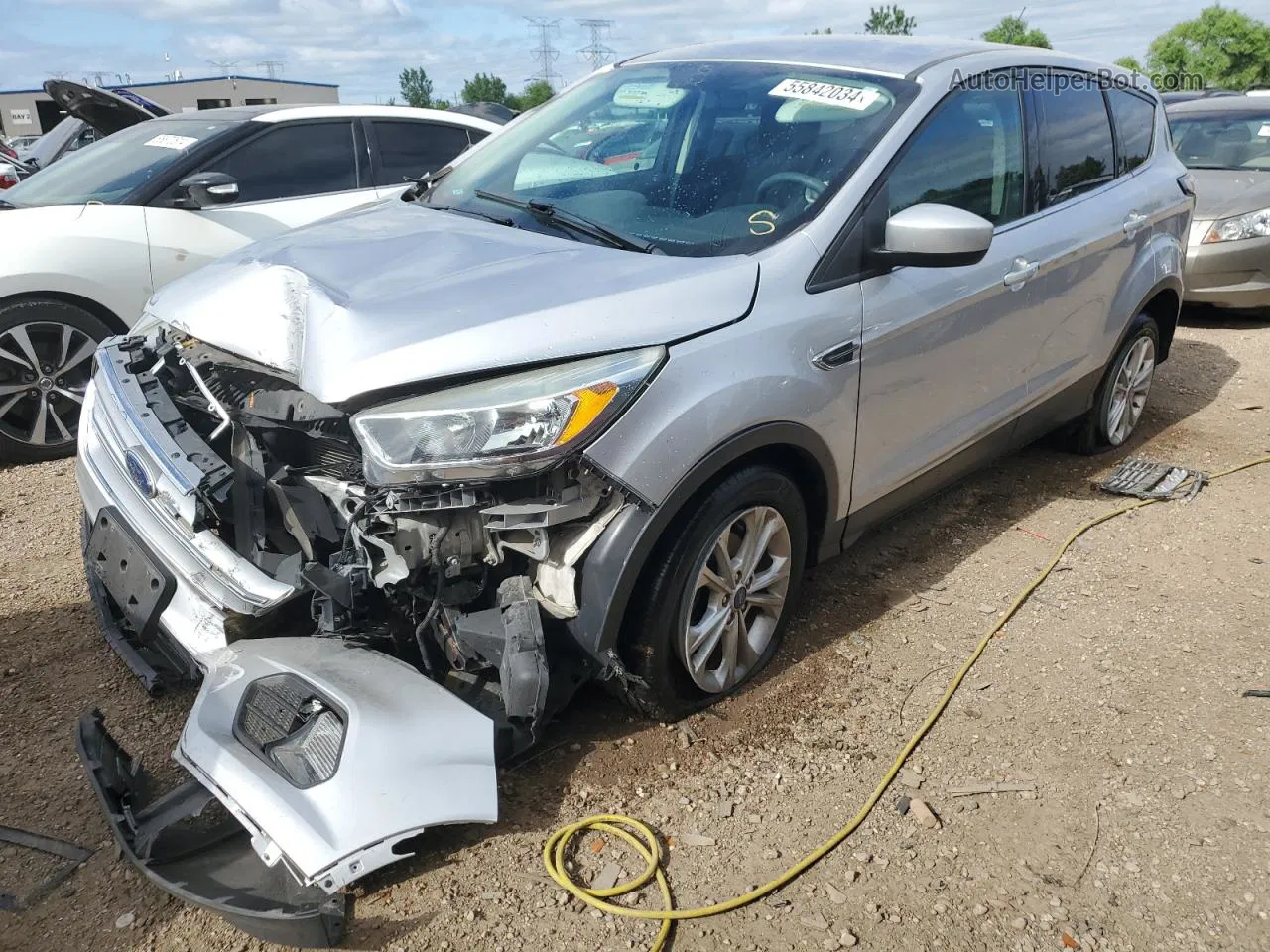 2017 Ford Escape Se Silver vin: 1FMCU0GD5HUD05827