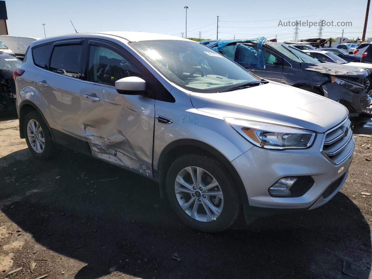 2019 Ford Escape Se Silver vin: 1FMCU0GD5KUA40026