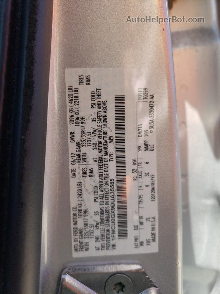 2013 Ford Escape Se Silver vin: 1FMCU0GX9DUA35585