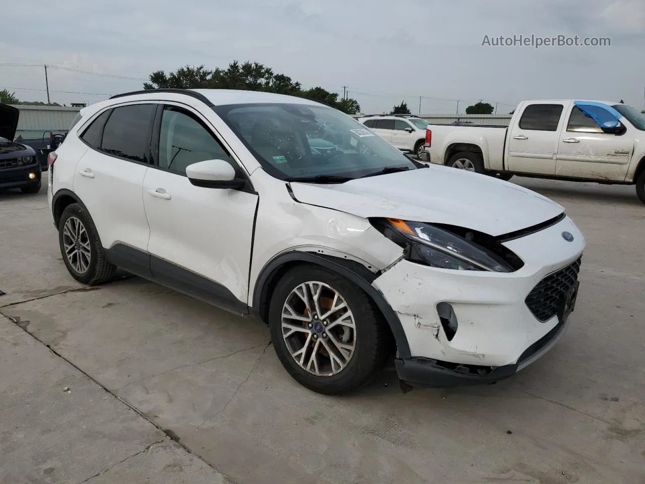 2021 Ford Escape Sel White vin: 1FMCU0H63MUA52825