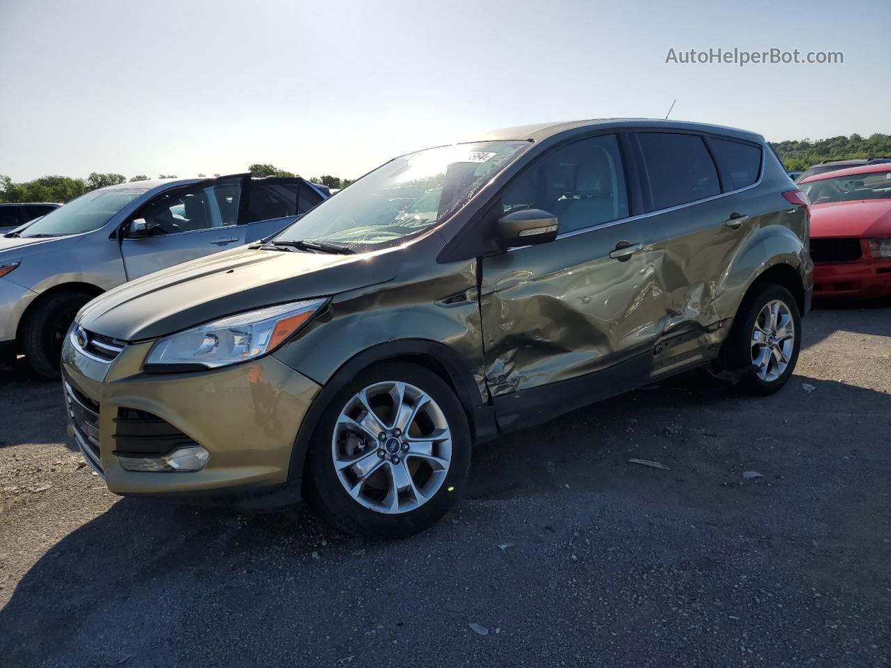 2013 Ford Escape Sel Green vin: 1FMCU0H92DUB70469