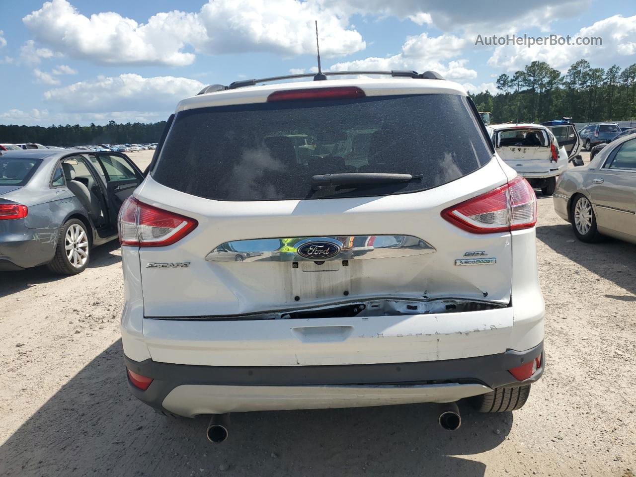 2013 Ford Escape Sel White vin: 1FMCU0H97DUB12731