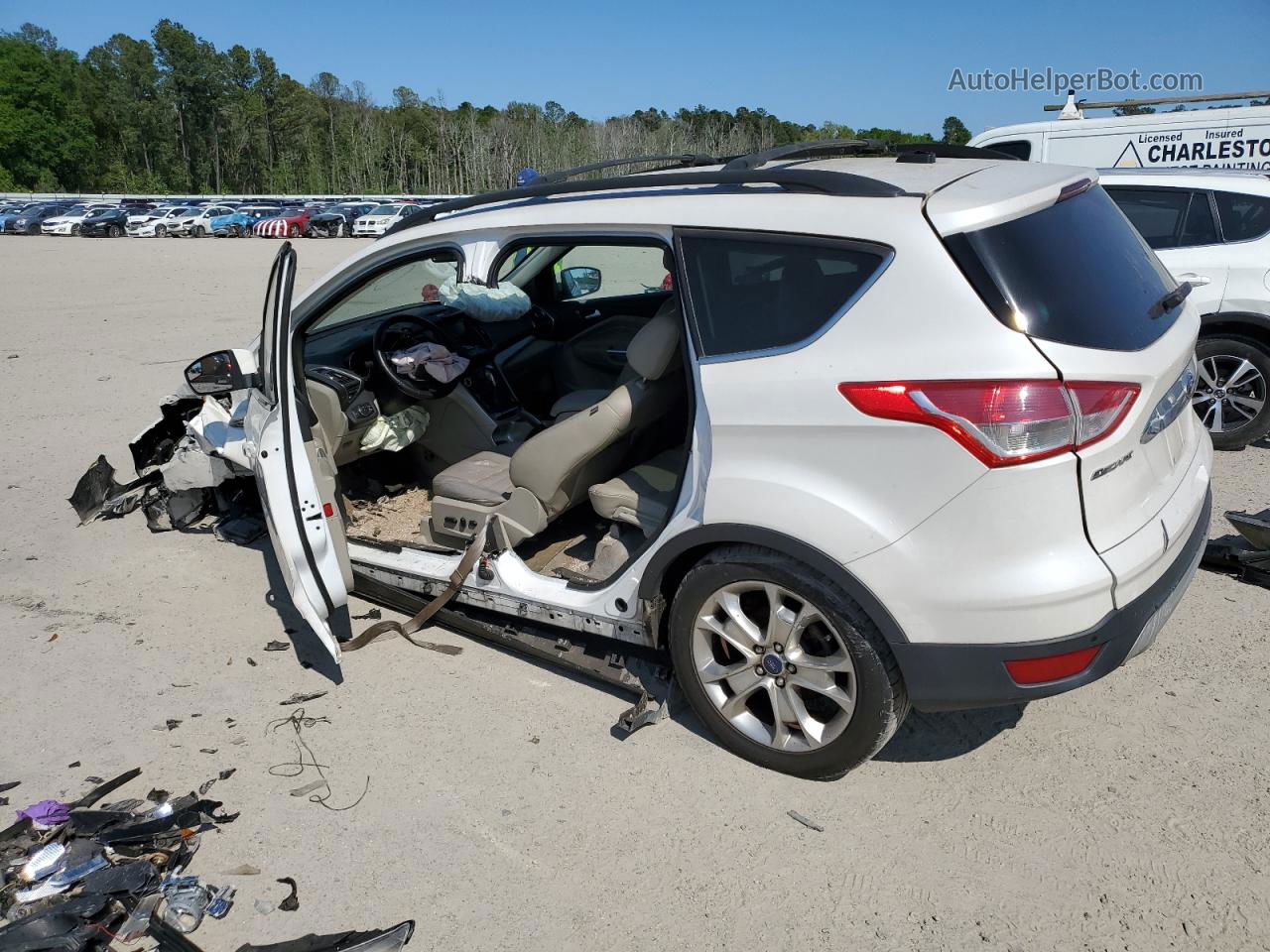 2013 Ford Escape Sel White vin: 1FMCU0H99DUB77872