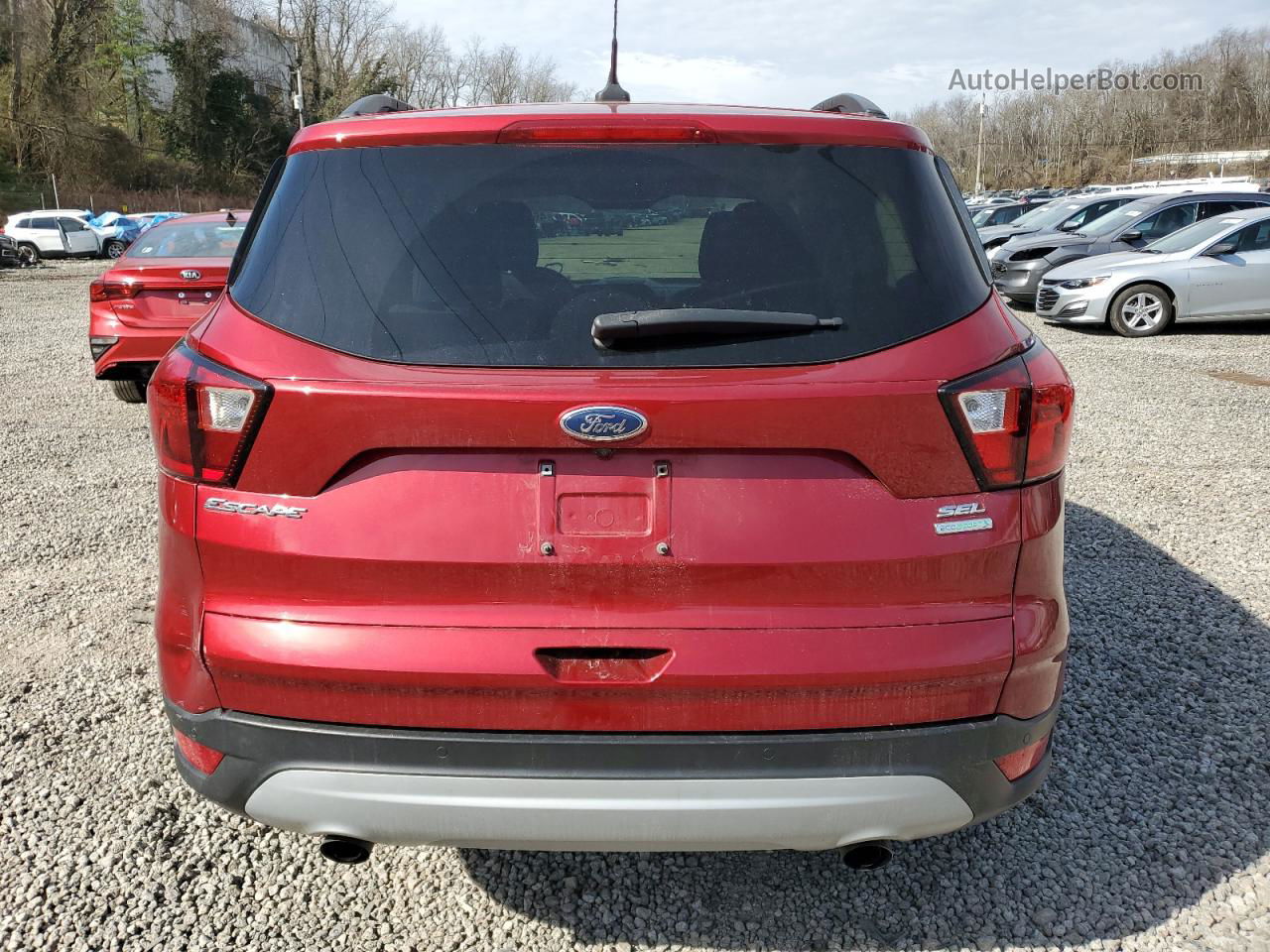 2019 Ford Escape Sel Бордовый vin: 1FMCU0HD5KUA62719