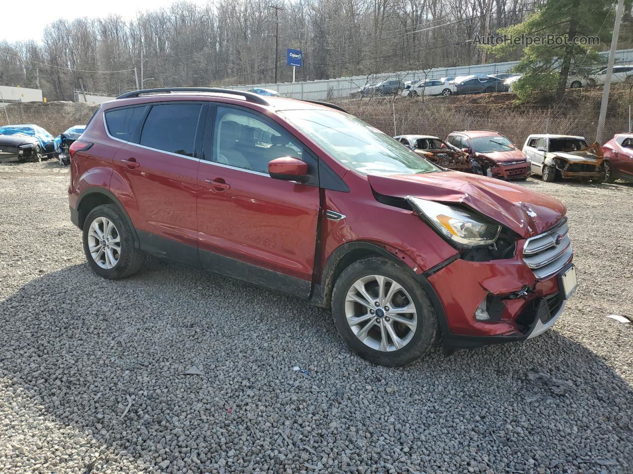 2019 Ford Escape Sel Burgundy vin: 1FMCU0HD5KUA62719