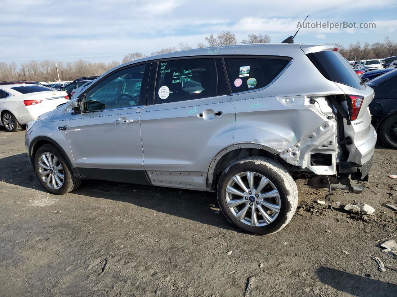 2019 Ford Escape Sel Серебряный vin: 1FMCU0HD6KUB01978