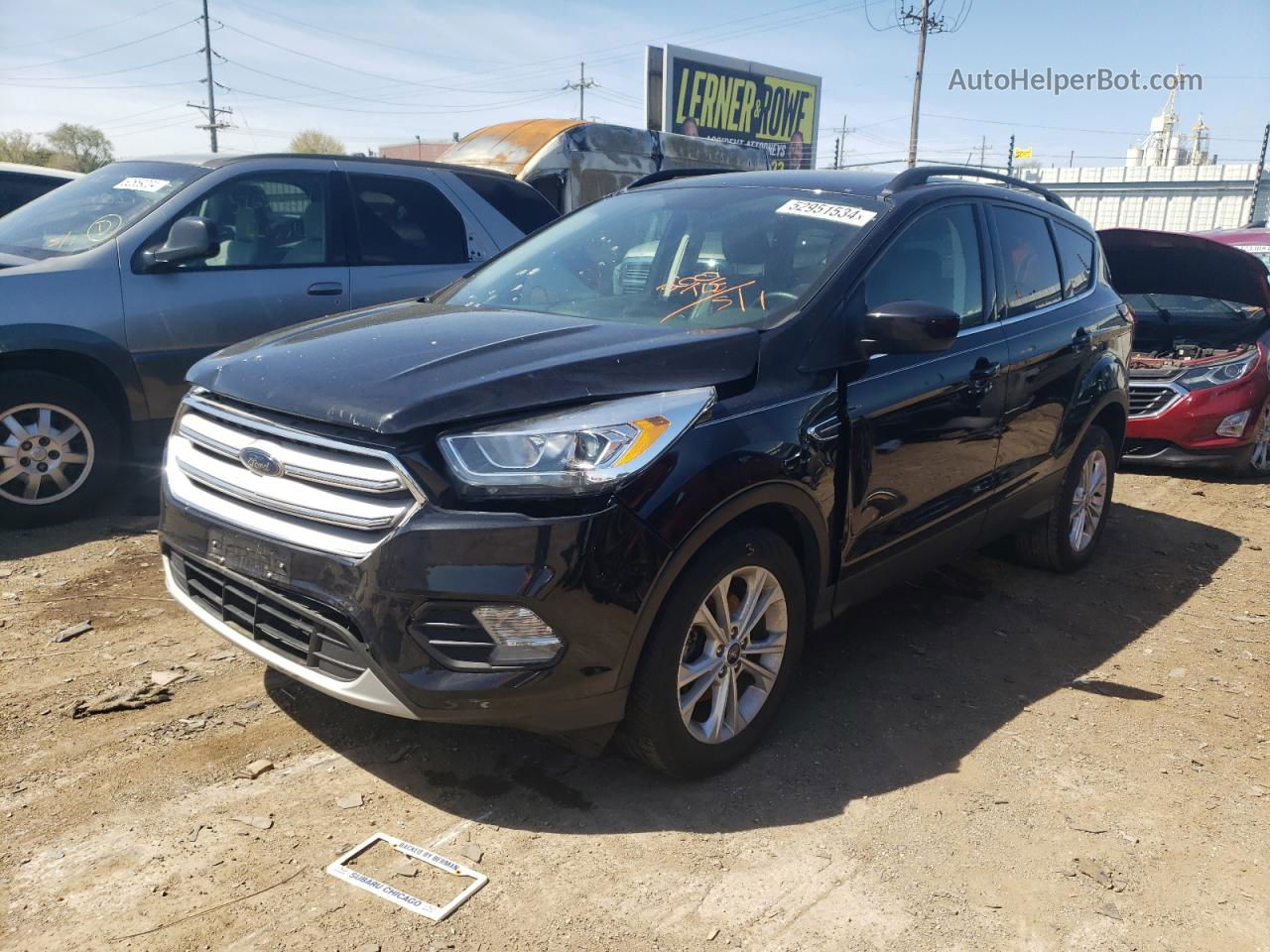 2019 Ford Escape Sel Черный vin: 1FMCU0HD9KUB96889