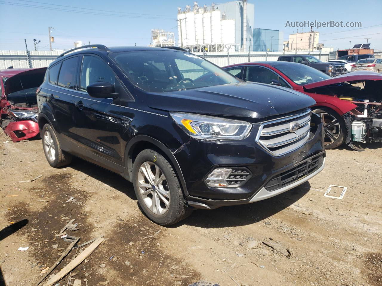 2019 Ford Escape Sel Черный vin: 1FMCU0HD9KUB96889