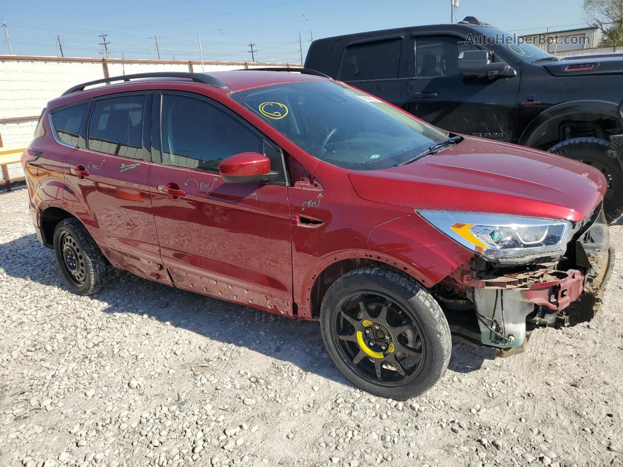 2019 Ford Escape Sel Burgundy vin: 1FMCU0HDXKUA18263