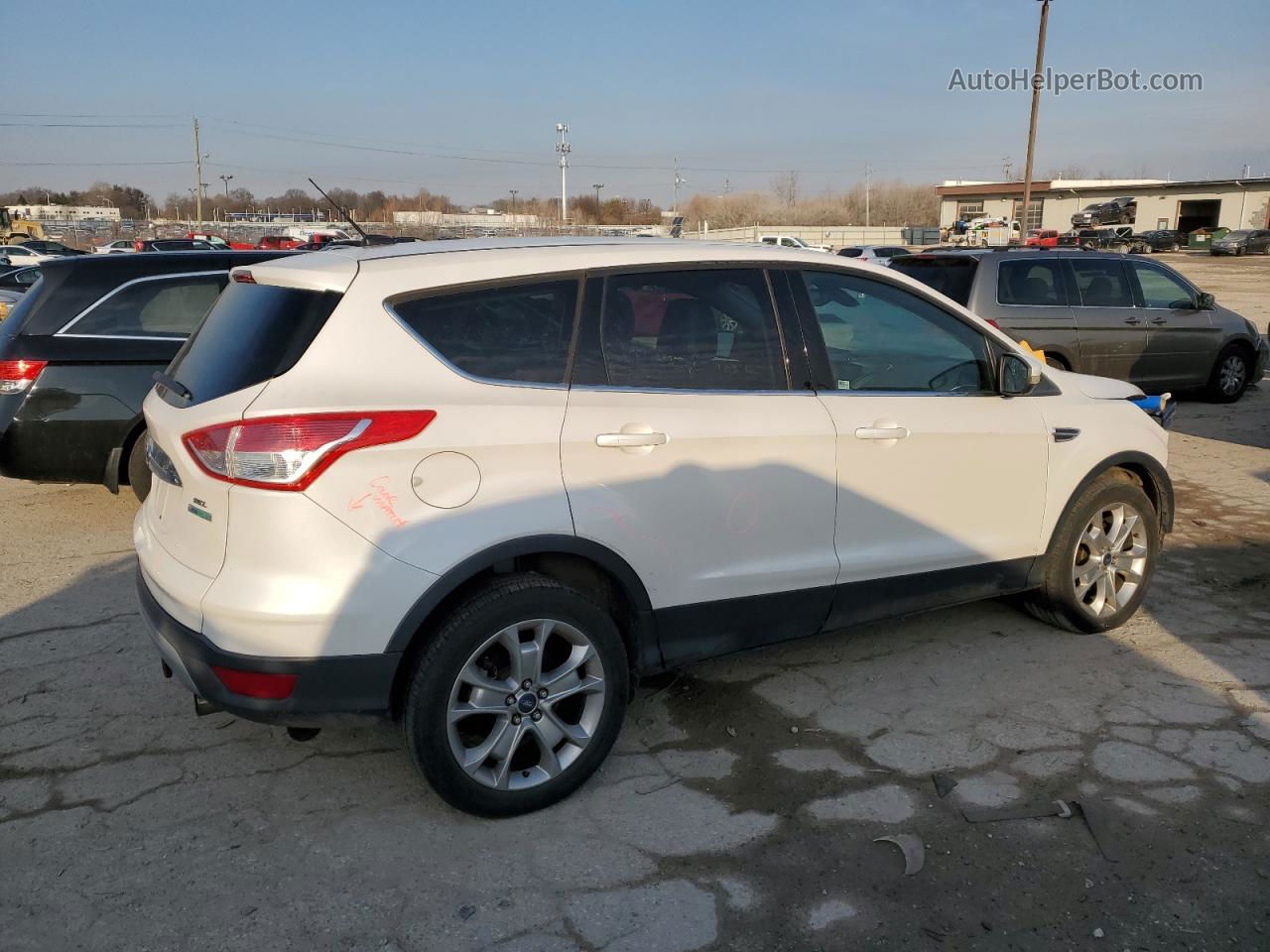 2013 Ford Escape Sel White vin: 1FMCU0HX8DUB38592