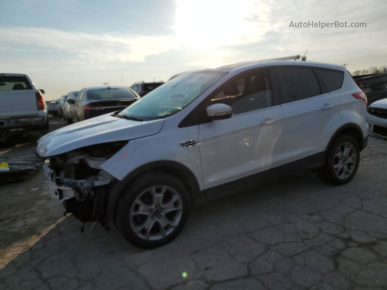 2013 Ford Escape Sel White vin: 1FMCU0HX8DUB38592