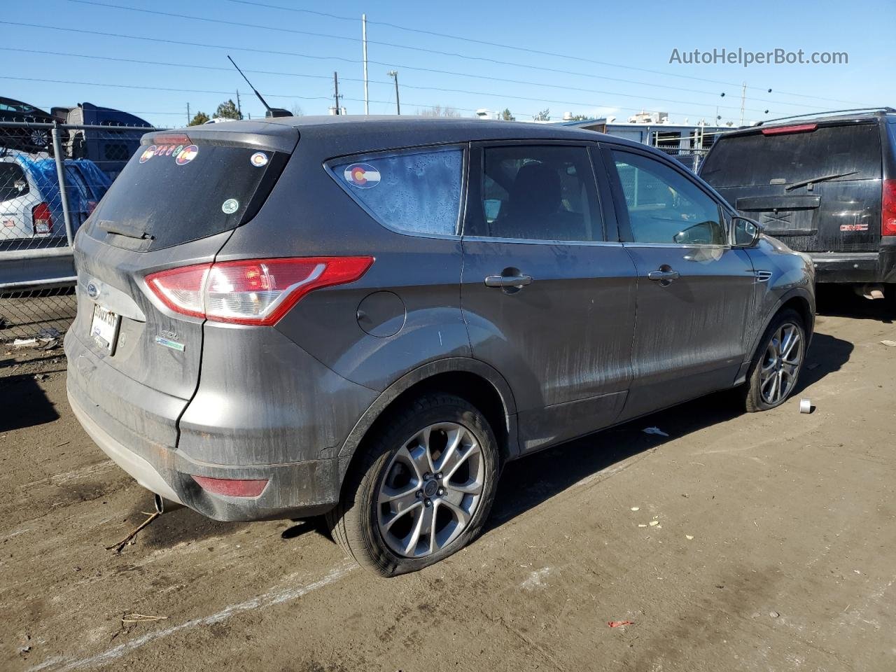 2013 Ford Escape Sel Gray vin: 1FMCU0HX9DUA88642