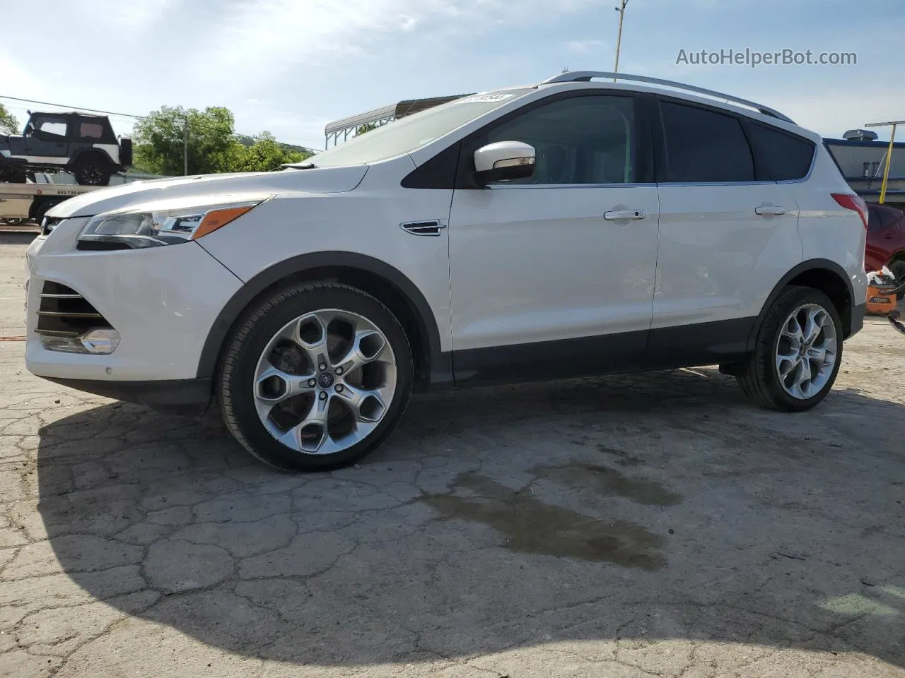 2015 Ford Escape Titanium White vin: 1FMCU0J91FUB88409