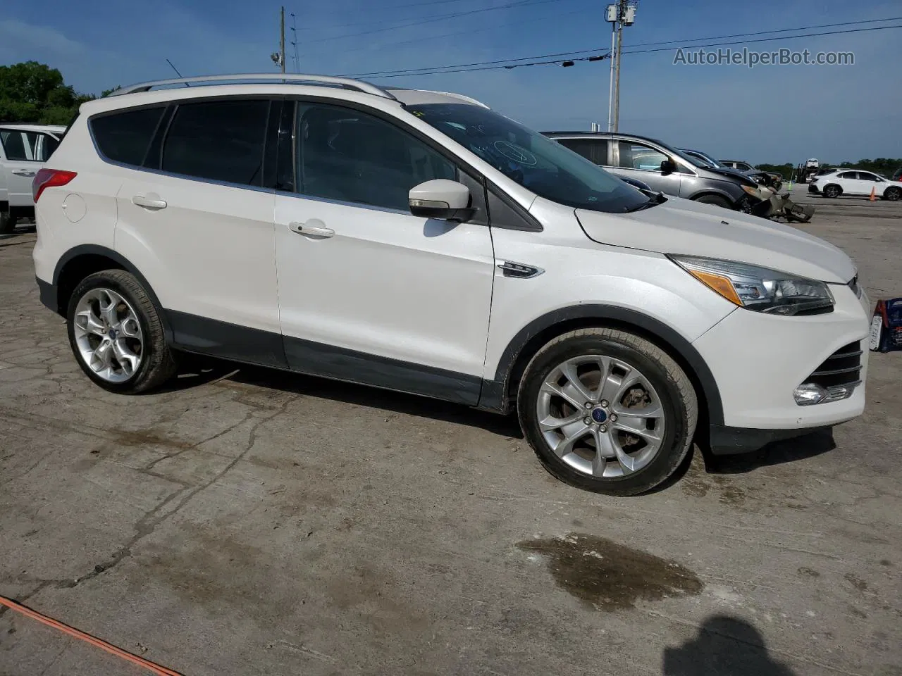 2015 Ford Escape Titanium White vin: 1FMCU0J91FUB88409