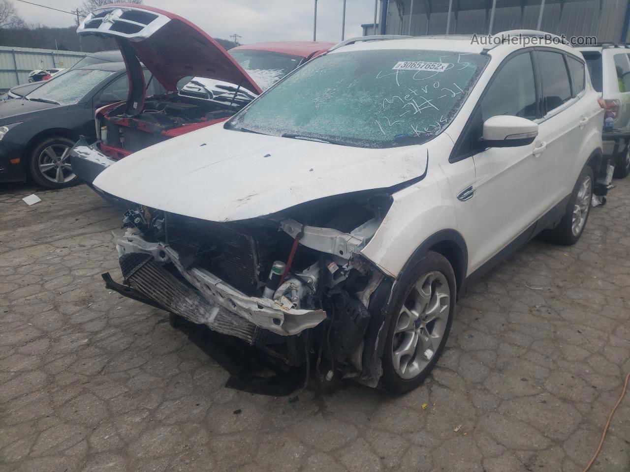 2016 Ford Escape Titanium White vin: 1FMCU0J91GUC34855