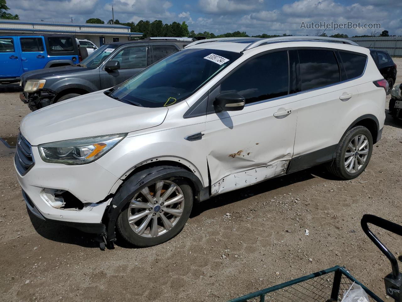 2017 Ford Escape Titanium White vin: 1FMCU0J91HUA27044