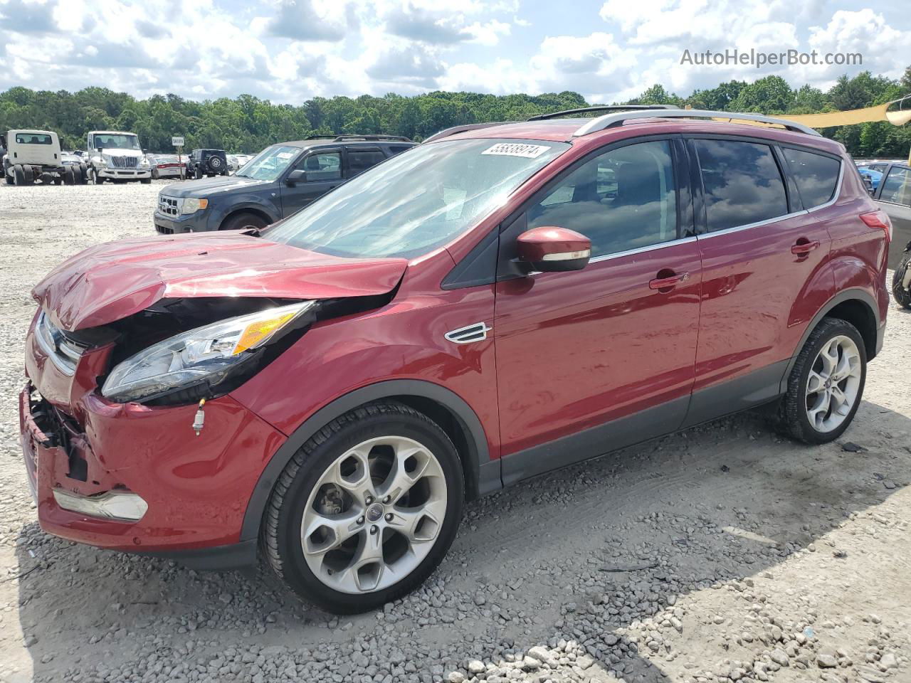 2013 Ford Escape Titanium Red vin: 1FMCU0J92DUB12579