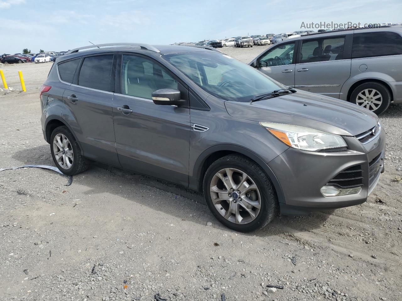 2014 Ford Escape Titanium Серый vin: 1FMCU0J92EUD70263