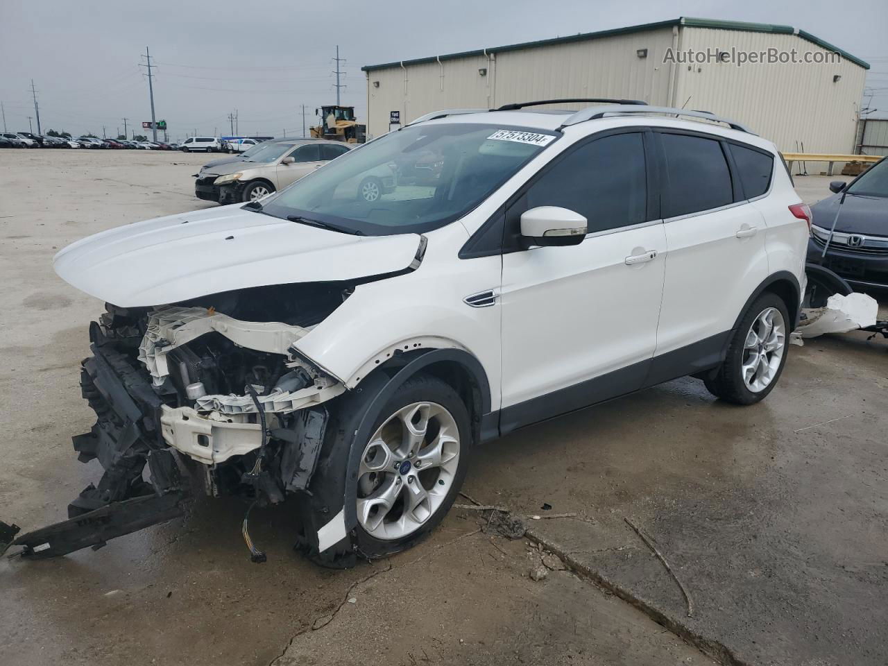 2014 Ford Escape Titanium White vin: 1FMCU0J92EUE56902