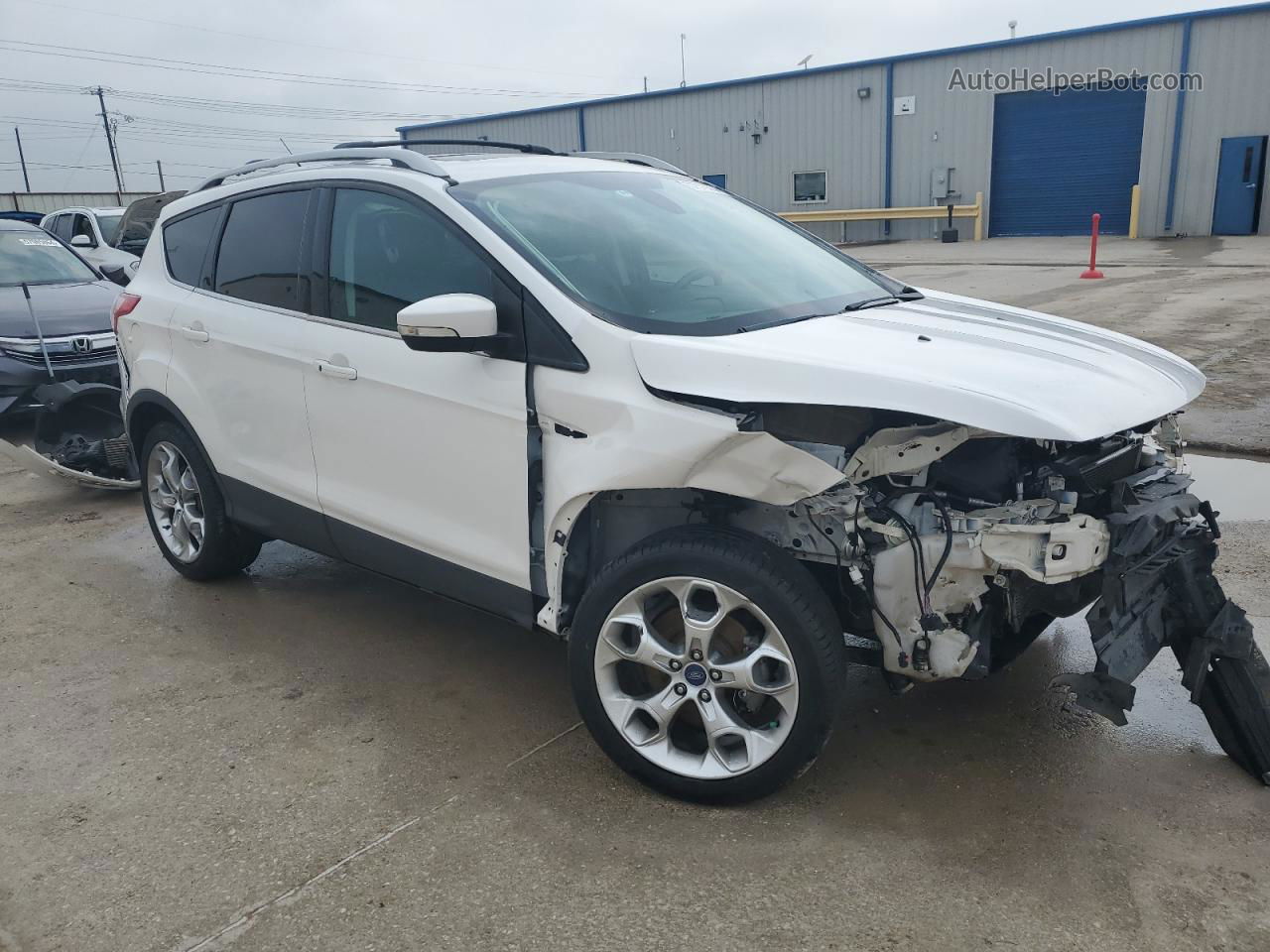 2014 Ford Escape Titanium White vin: 1FMCU0J92EUE56902