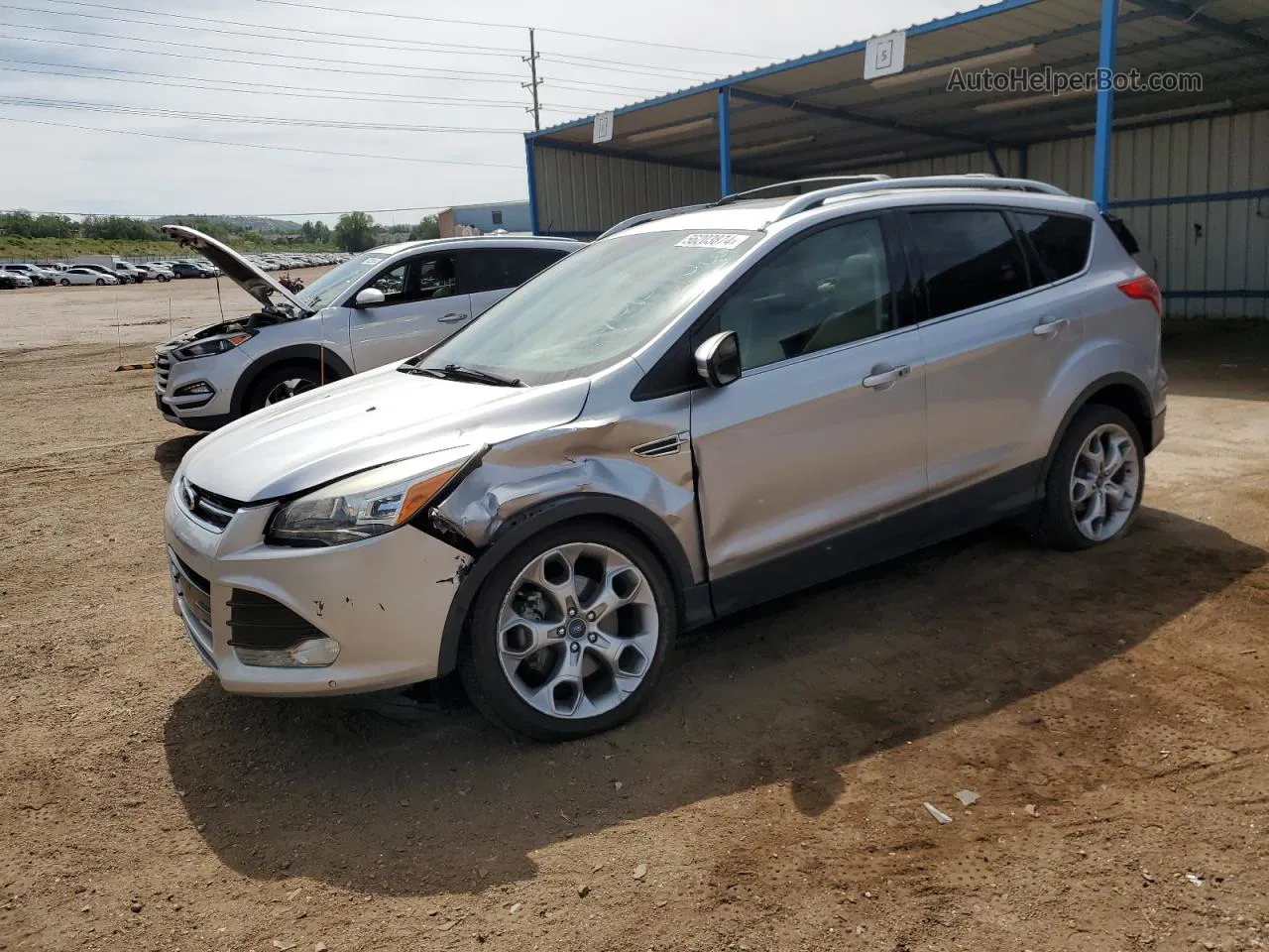 2015 Ford Escape Titanium Серебряный vin: 1FMCU0J92FUB72087