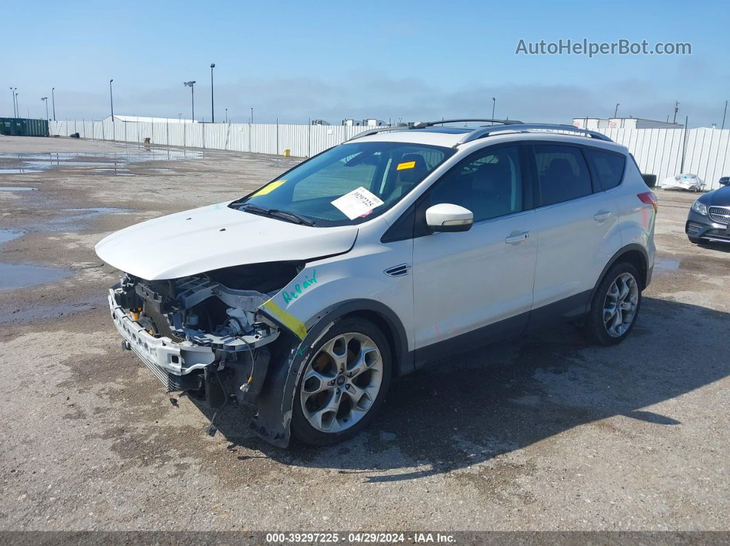 2013 Ford Escape Titanium White vin: 1FMCU0J93DUB00084