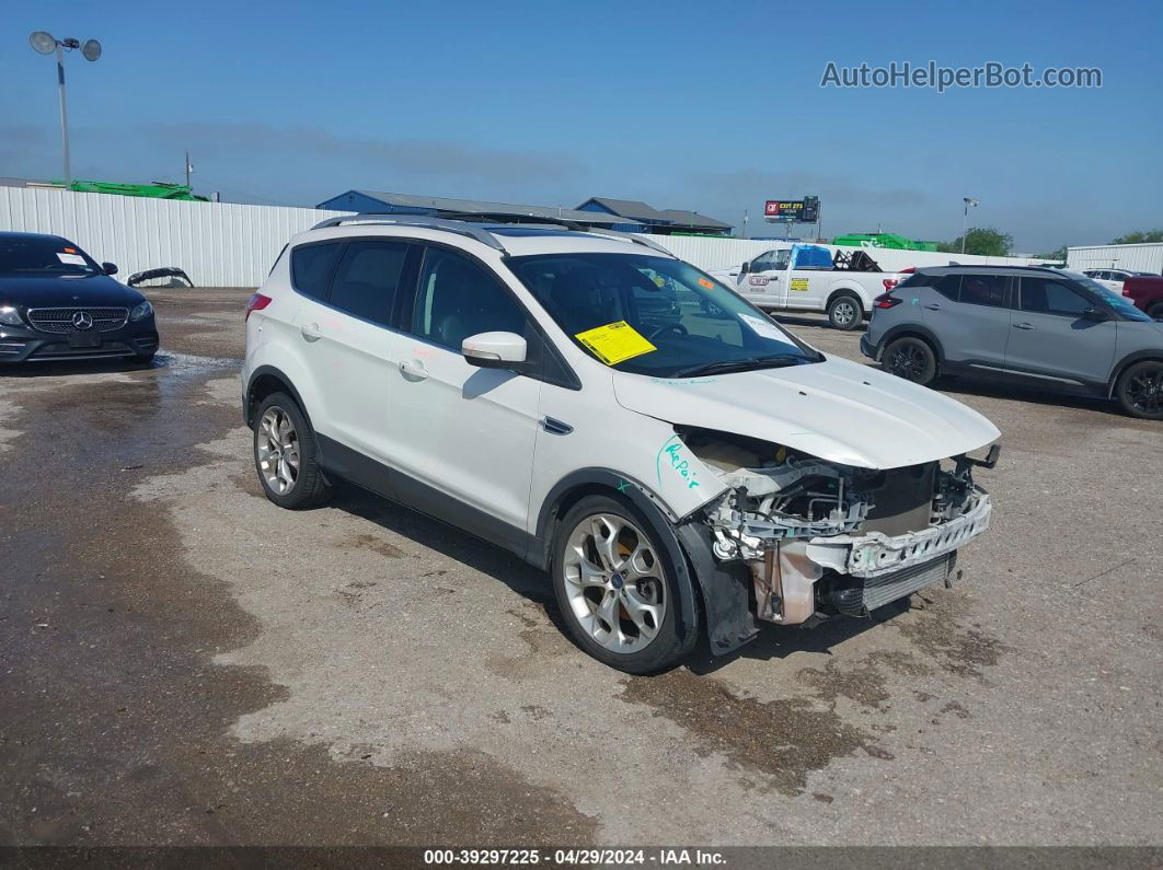 2013 Ford Escape Titanium White vin: 1FMCU0J93DUB00084