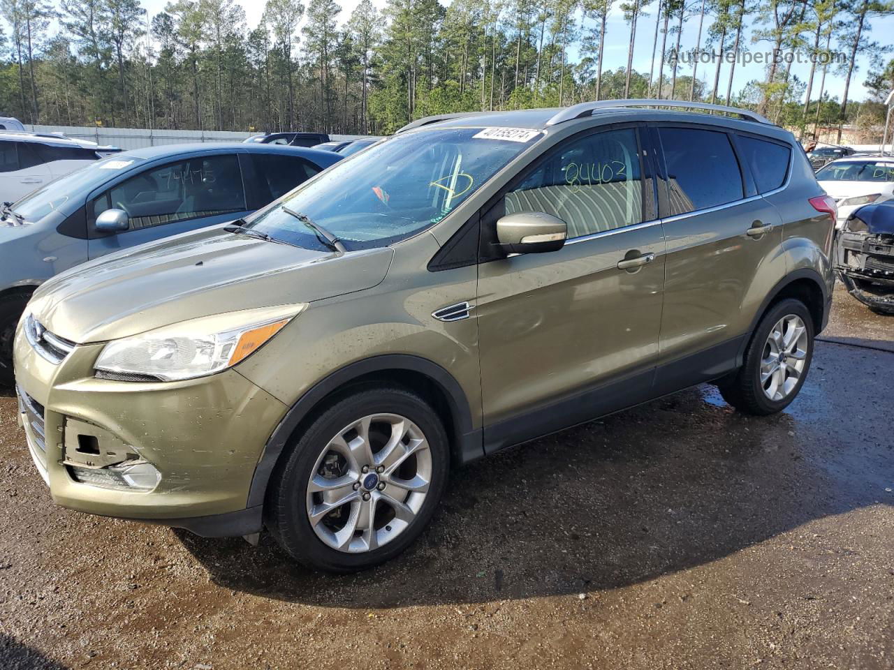 2014 Ford Escape Titanium Зеленый vin: 1FMCU0J93EUB17436