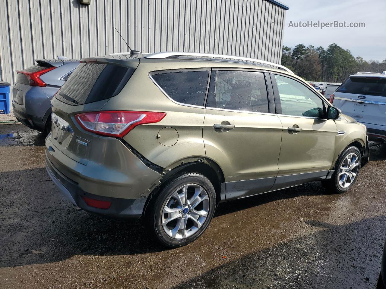 2014 Ford Escape Titanium Зеленый vin: 1FMCU0J93EUB17436