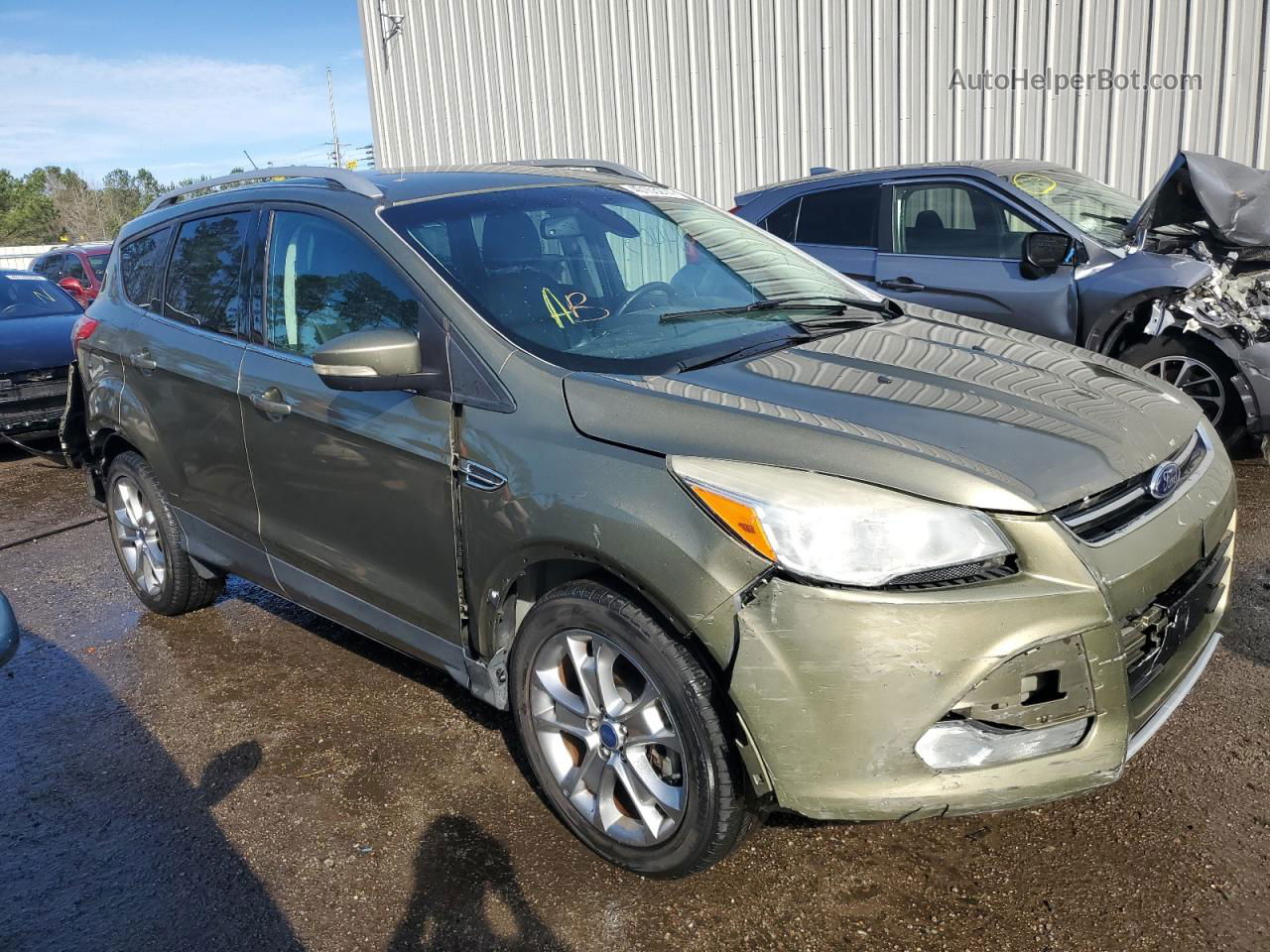 2014 Ford Escape Titanium Green vin: 1FMCU0J93EUB17436