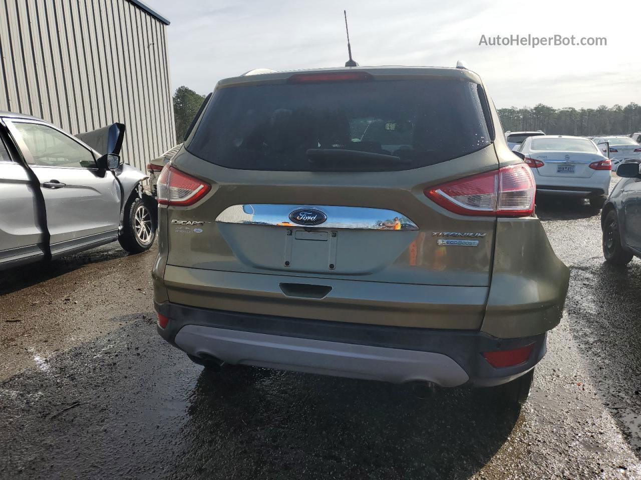 2014 Ford Escape Titanium Зеленый vin: 1FMCU0J93EUB17436