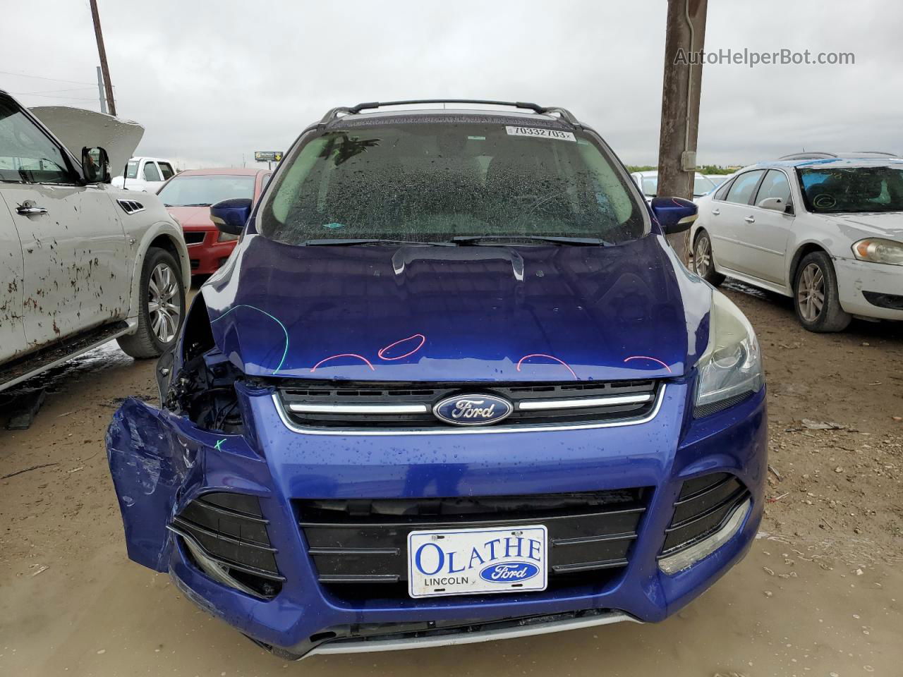 2013 Ford Escape Titanium Синий vin: 1FMCU0J94DUC70549