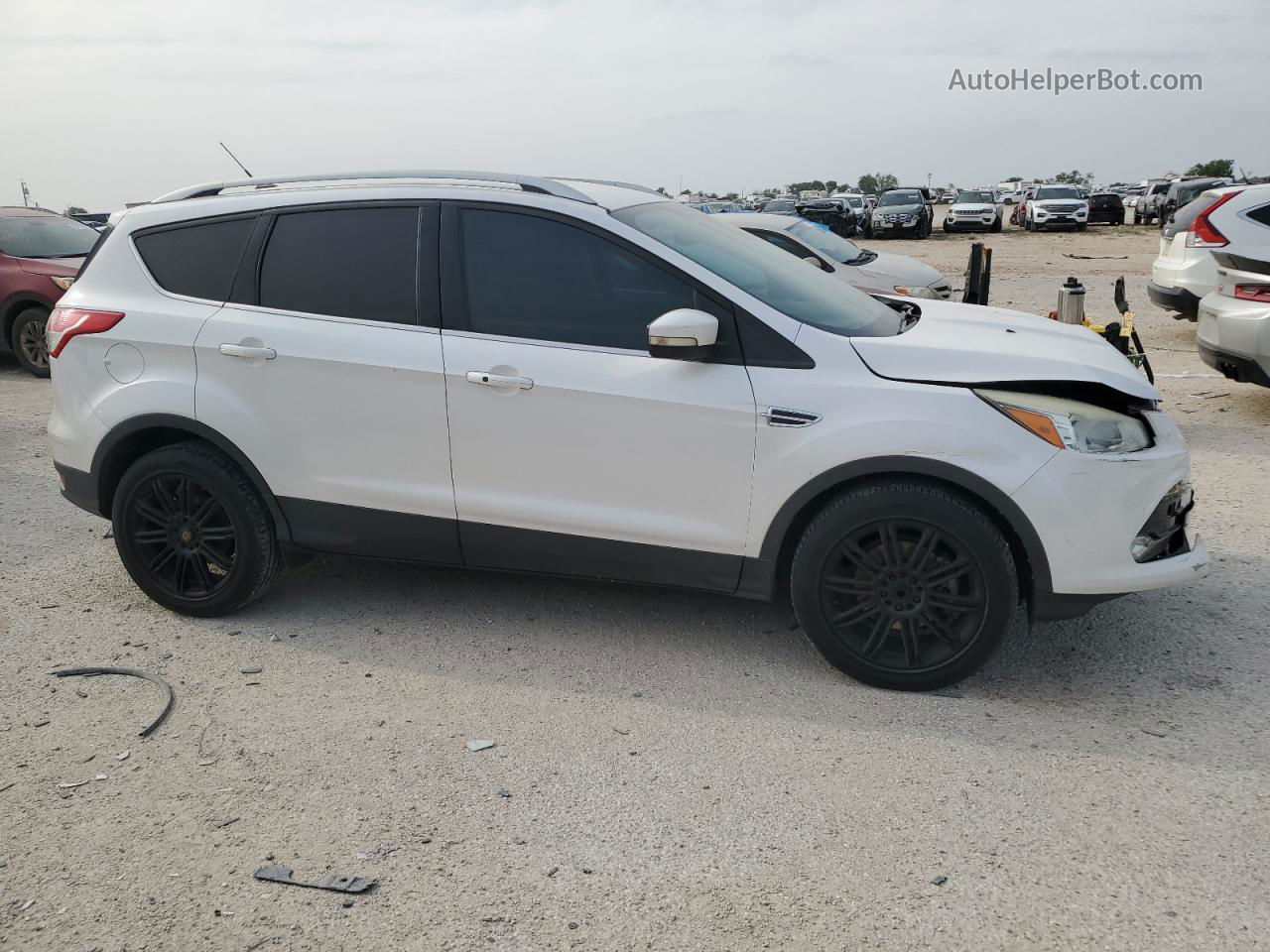 2014 Ford Escape Titanium White vin: 1FMCU0J94EUD93897