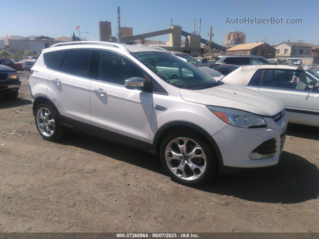 2014 Ford Escape Titanium White vin: 1FMCU0J96EUE47281