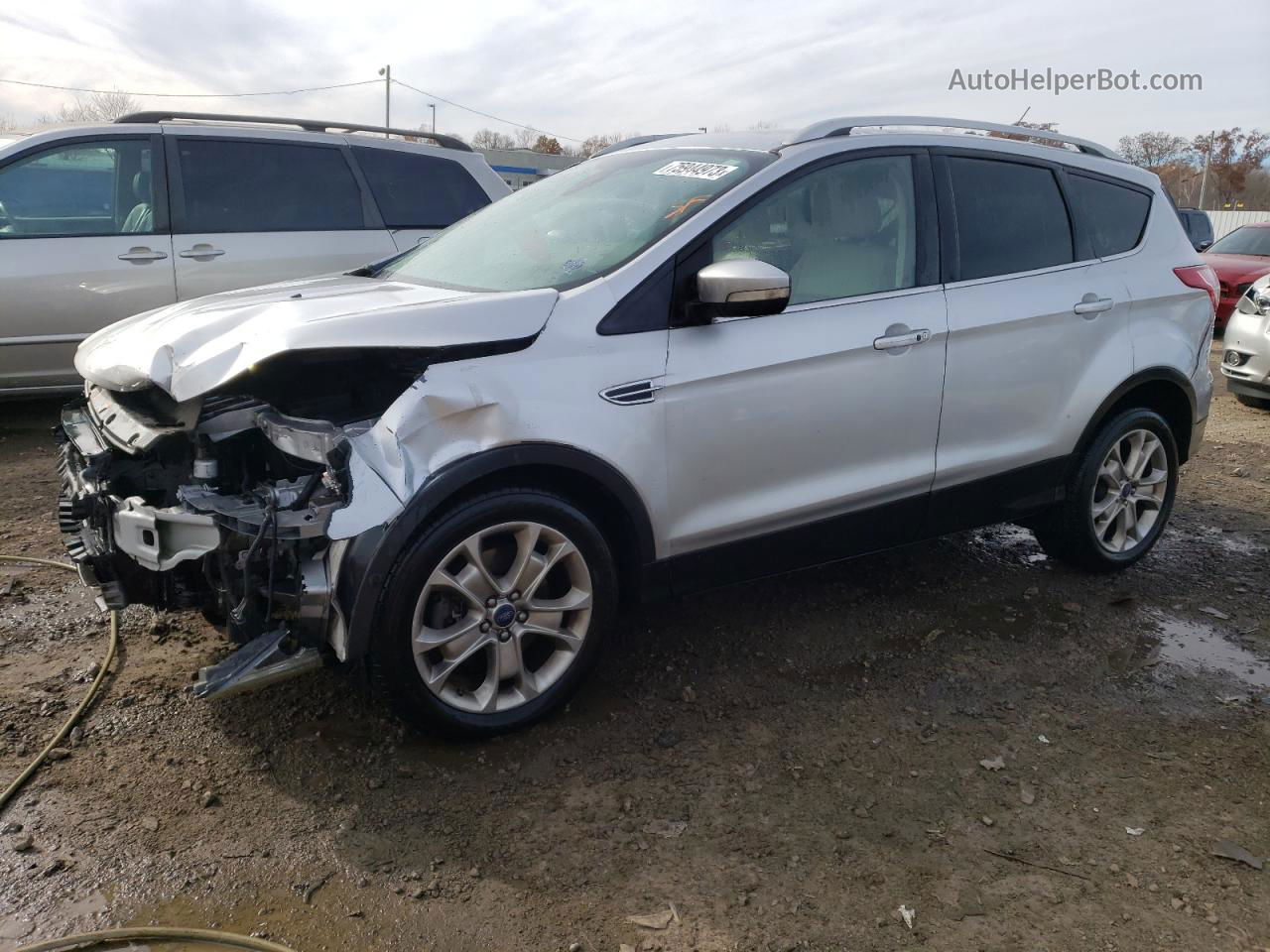 2015 Ford Escape Titanium Серебряный vin: 1FMCU0J96FUA57427