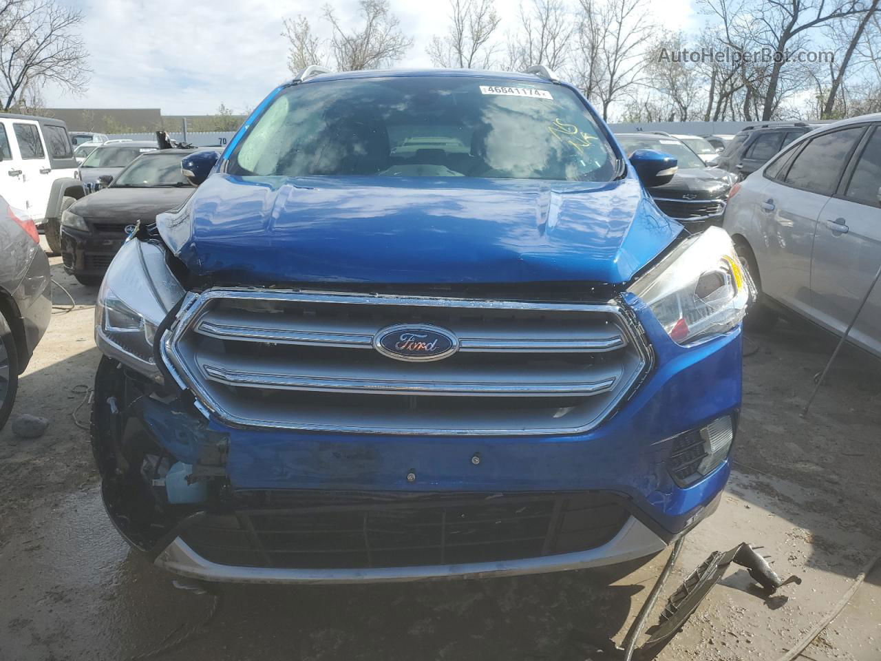 2017 Ford Escape Titanium Синий vin: 1FMCU0J96HUA69435