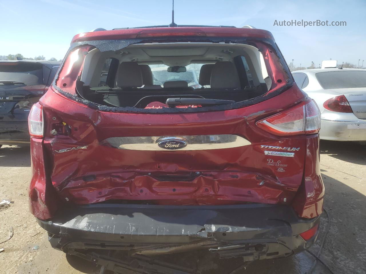 2014 Ford Escape Titanium Red vin: 1FMCU0J97EUA18778