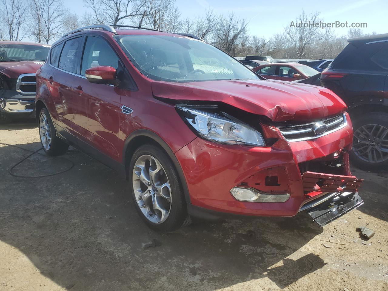 2014 Ford Escape Titanium Red vin: 1FMCU0J97EUA18778