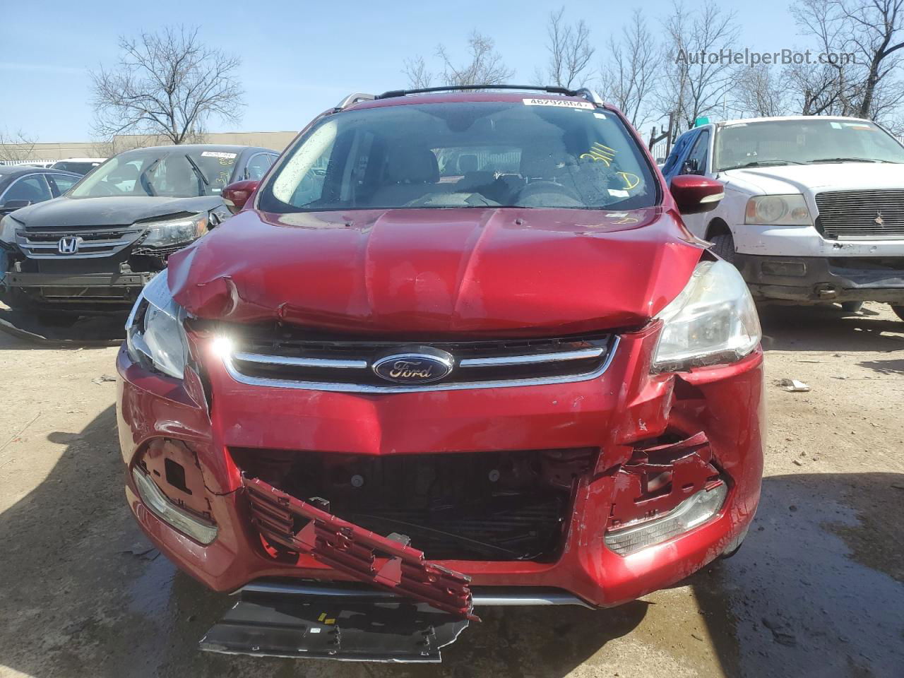 2014 Ford Escape Titanium Red vin: 1FMCU0J97EUA18778