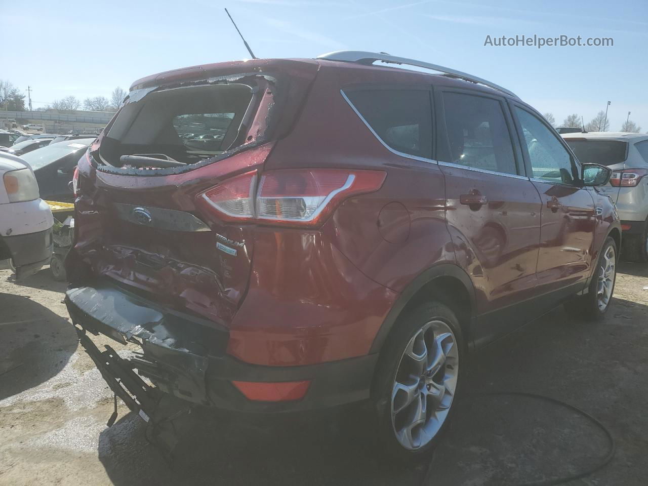 2014 Ford Escape Titanium Red vin: 1FMCU0J97EUA18778