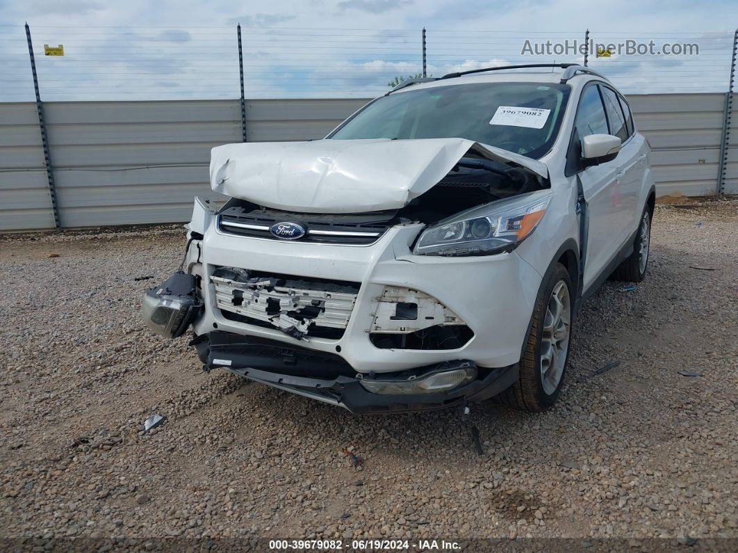 2014 Ford Escape Titanium White vin: 1FMCU0J97EUD41485