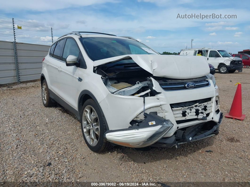 2014 Ford Escape Titanium White vin: 1FMCU0J97EUD41485