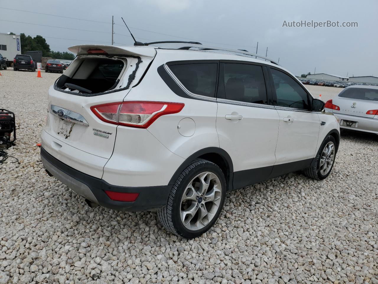 2016 Ford Escape Titanium White vin: 1FMCU0J97GUA97016