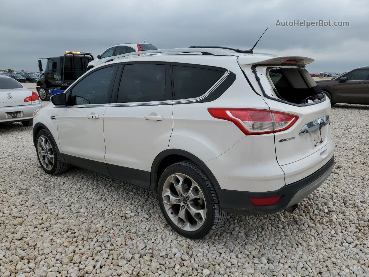 2016 Ford Escape Titanium White vin: 1FMCU0J97GUA97016