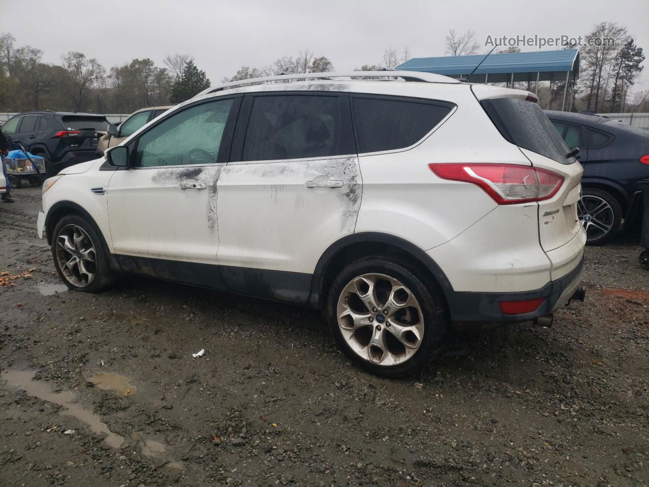 2013 Ford Escape Titanium White vin: 1FMCU0J98DUA70211